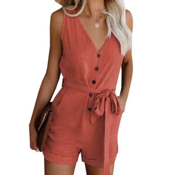 Unbranded Pants - Summer Womens Mini Playsuit Casual Jumpsuit Ladies Holiday Beach Short 2XL New